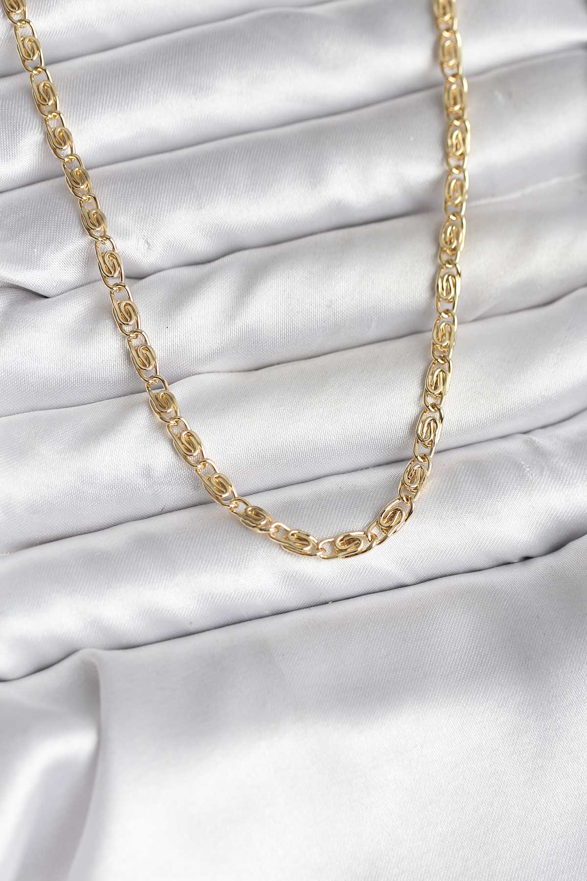 14K Gold Renk Kaplama Zincir Model Kadın Kolye