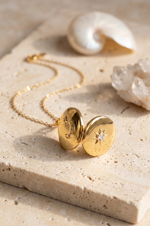 ZEVRA Açılabilir Madalyon Kolye – Gold