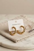 ZEVRA Vintage Kıvrımlı Halka Küpe – Gold