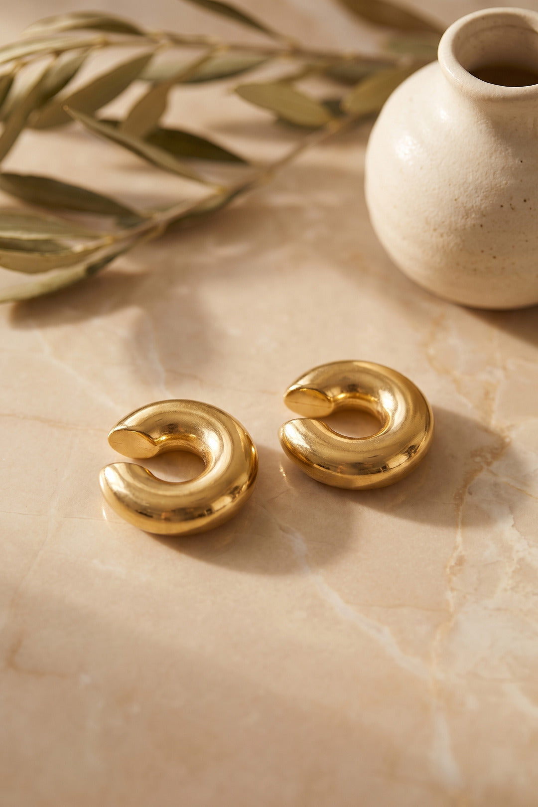 ZEVRA Çiftli Earcuff Küpe – Gold