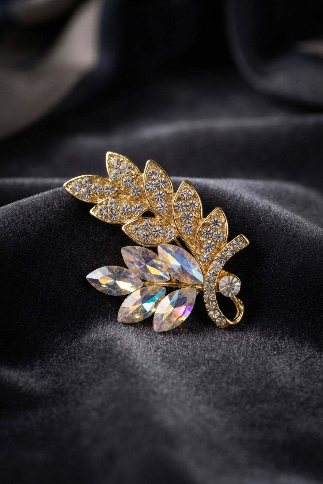 ZEVRA Zirkon Başak Broş – Gold