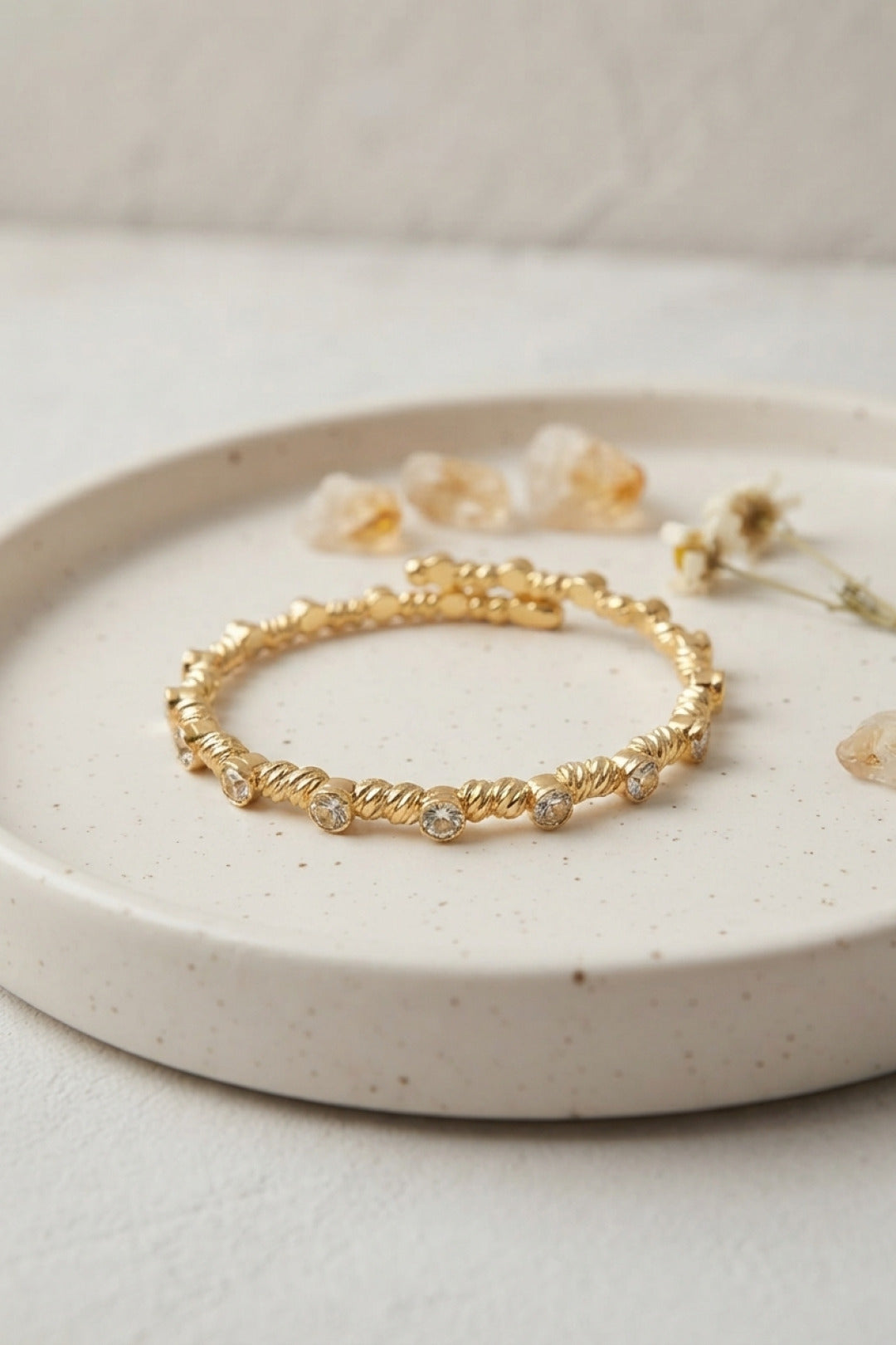 ZEVRA Dorika Sıralı Zirkon Bileklik – Gold