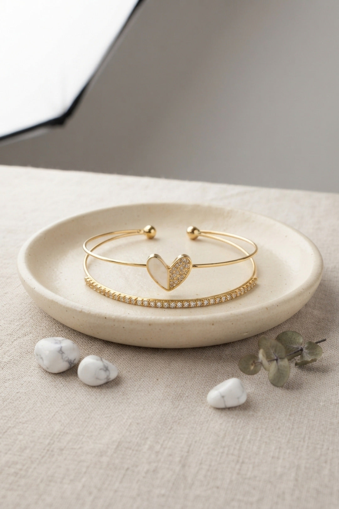 ZEVRA Zirkon Kalp Bileklik – Gold