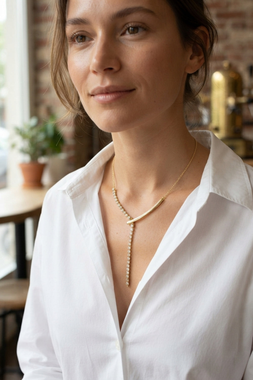 ZEVRA Asimetrik Bar Kolye – Gold